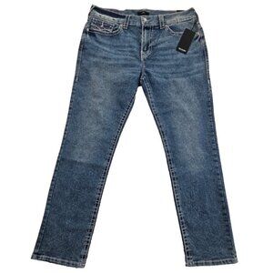 NEW True Religion Geno Big T Flap Jeans Men's 38x32 Blue Flap Relaxed Slim‎ NWT